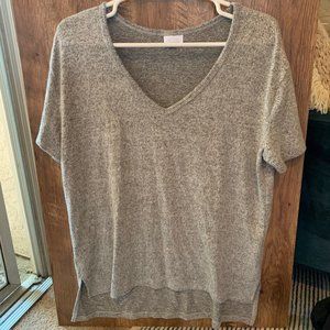 Soft Grey V Neck Abound Top